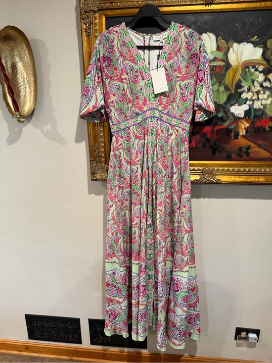 Hale Bob Dresses & Skirts - Hale Bob Pink and Green Paisley Maxi Dress